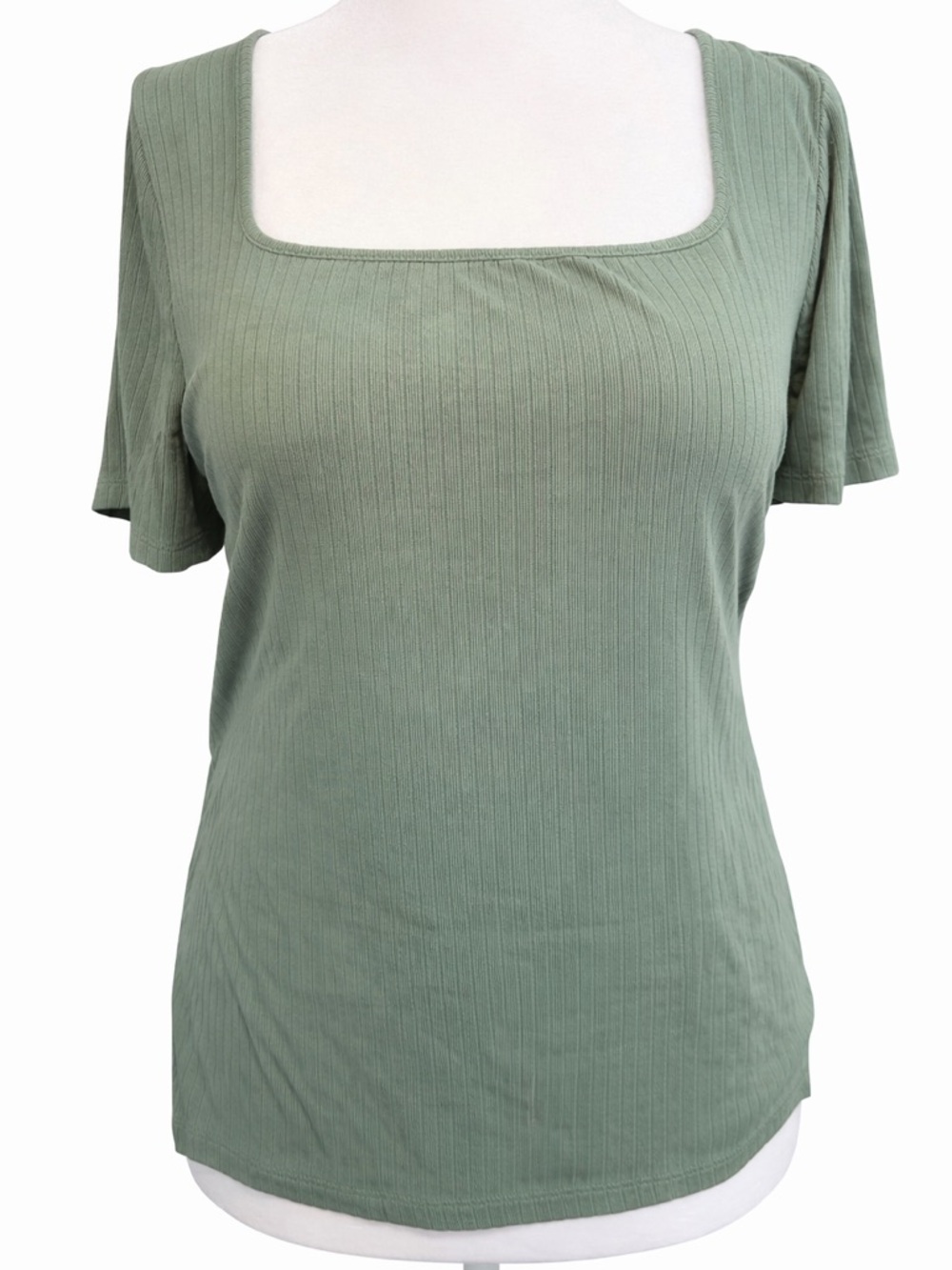 Madewell Ribbed Square Neck Tee Sage Green Short Sleeve Women’s XXL